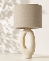 Lampe de chevet beige ovale moderne