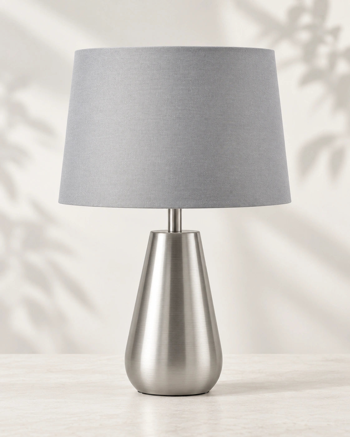 Lampe de chevet moderne argentée grise