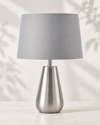 Lampe de chevet moderne argentée grise
