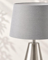 Lampe de chevet moderne argentée grise