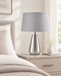 Lampe de chevet moderne argentée grise