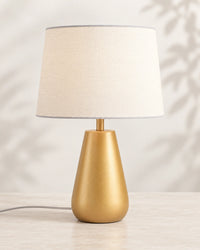 Lampe de chevet moderne dorée blanche