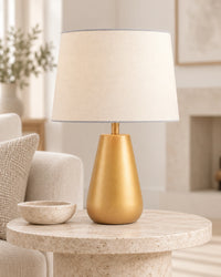 Lampe de chevet moderne dorée blanche