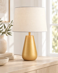 Lampe de chevet moderne dorée blanche