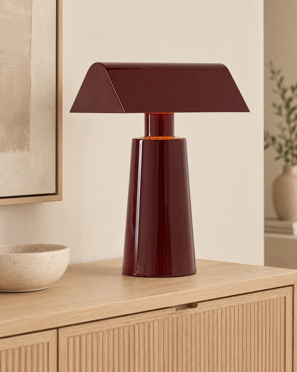 Lampe de chevet moderne rouge cerise