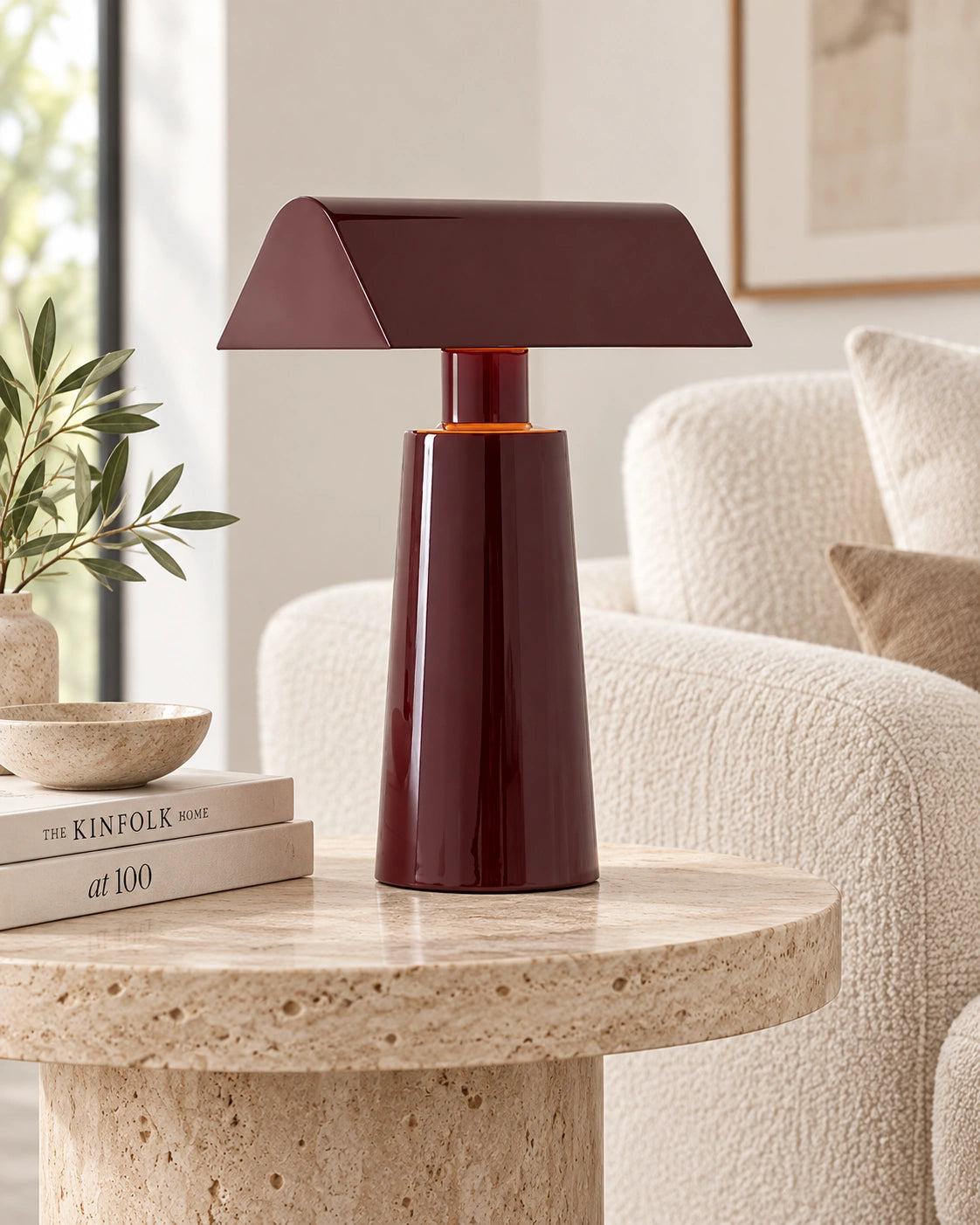 Lampe de chevet moderne rouge cerise