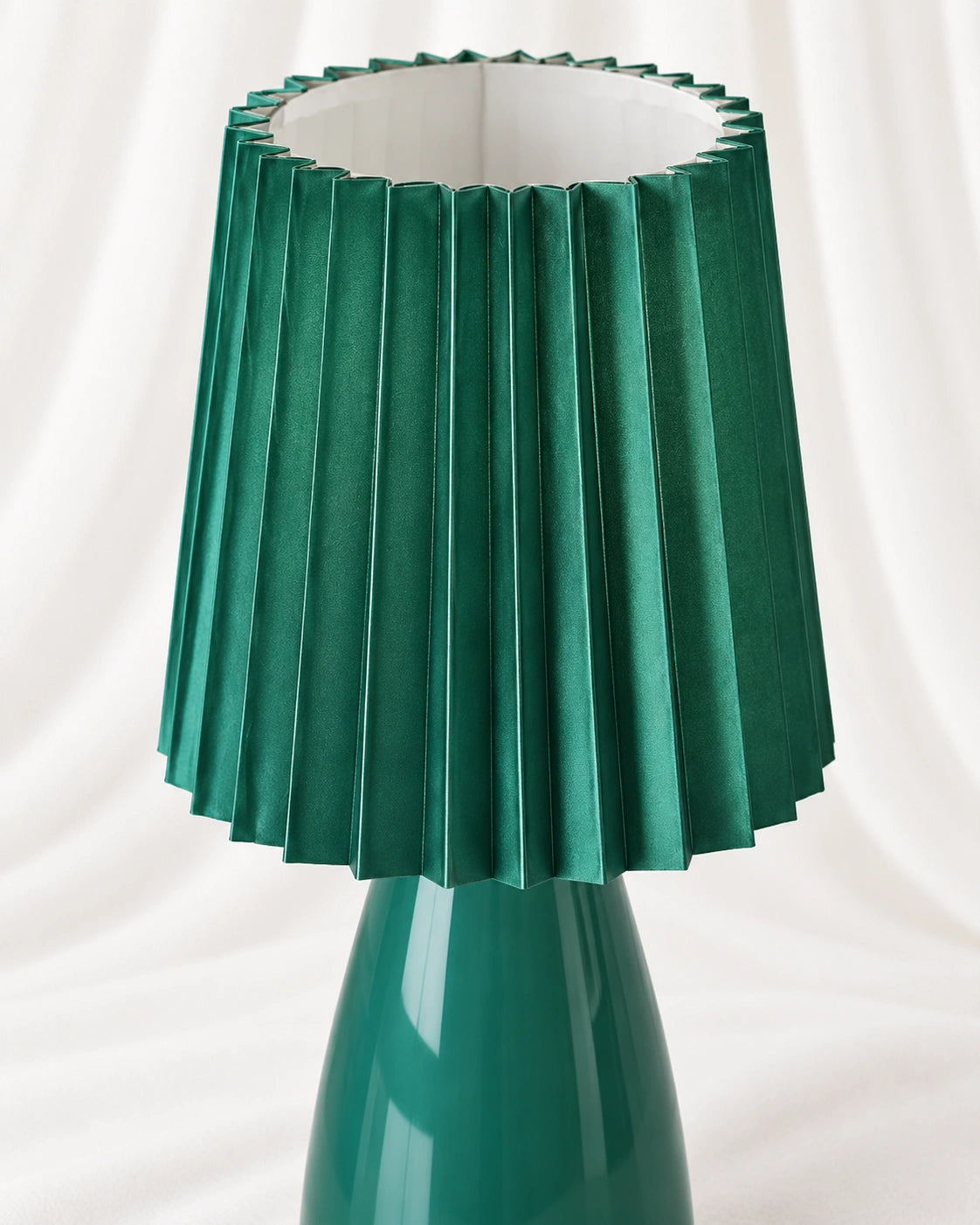 Lampe de chevet vintage plissée verte