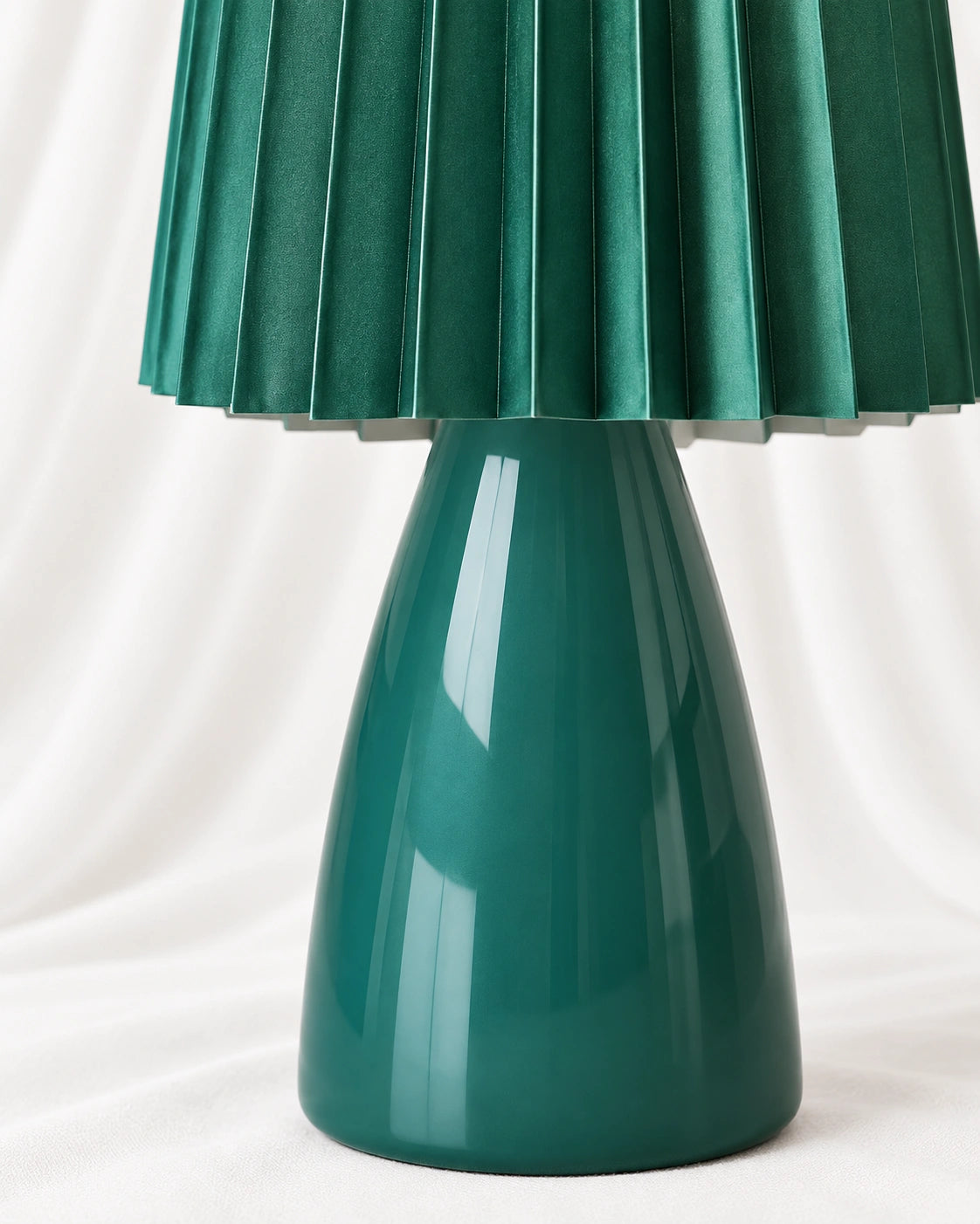 Lampe de chevet vintage plissée verte