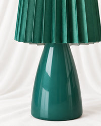 Lampe de chevet vintage plissée verte