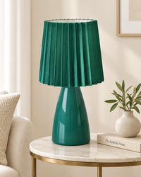 Lampe de chevet vintage plissée verte