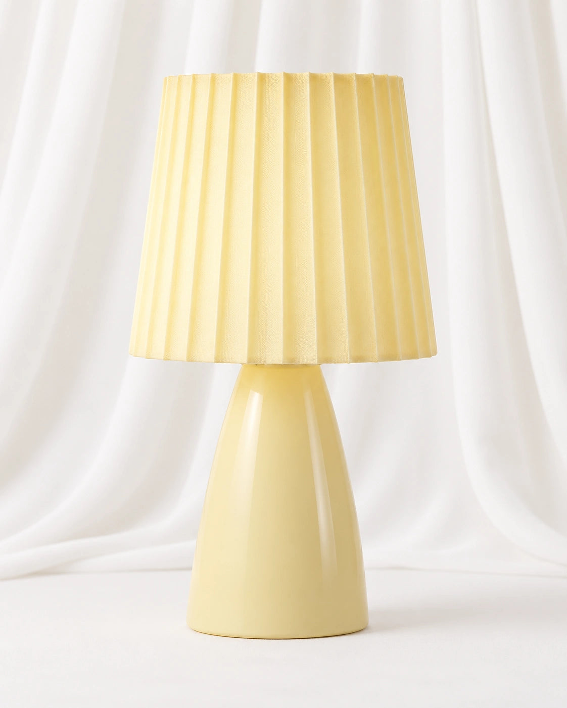 Lampe de chevet vintage plissée crème