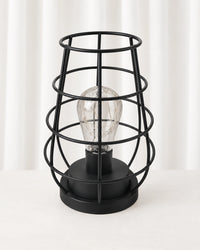 Lampe de chevet en métal cage noir