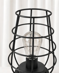 Lampe de chevet en métal cage noir