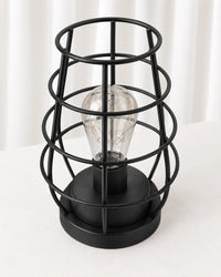 Lampe de chevet en métal cage noir