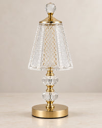 Lampe de chevet Cristal et pied Dorée