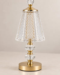 Lampe de chevet Cristal et pied Dorée