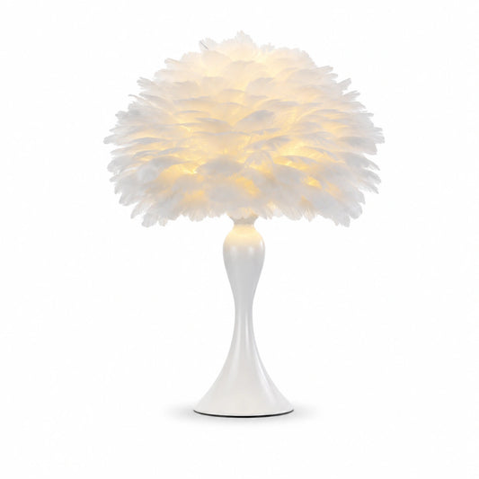 Lampe de Chevet abat-jour plume