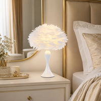 Lampe de Chevet abat-jour plume