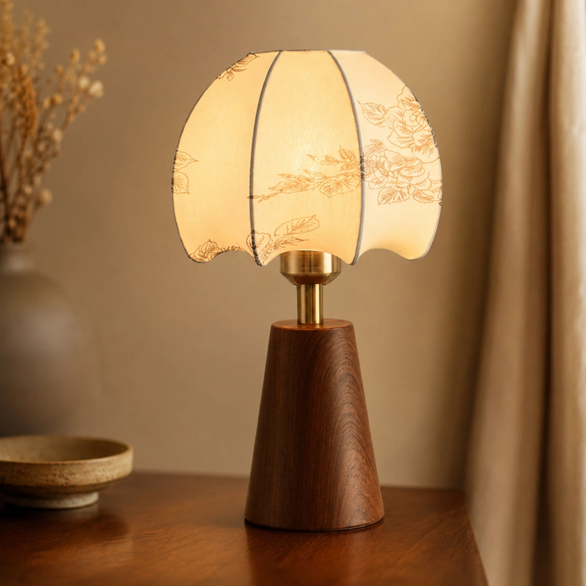 Lampe de chevet ancienne en bois