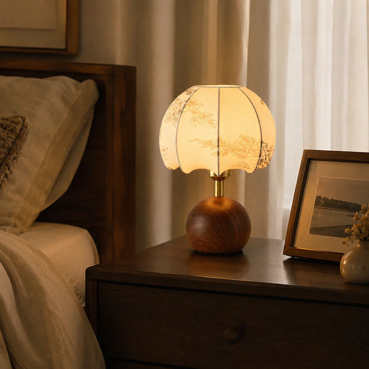 Lampe de chevet ancienne en bois