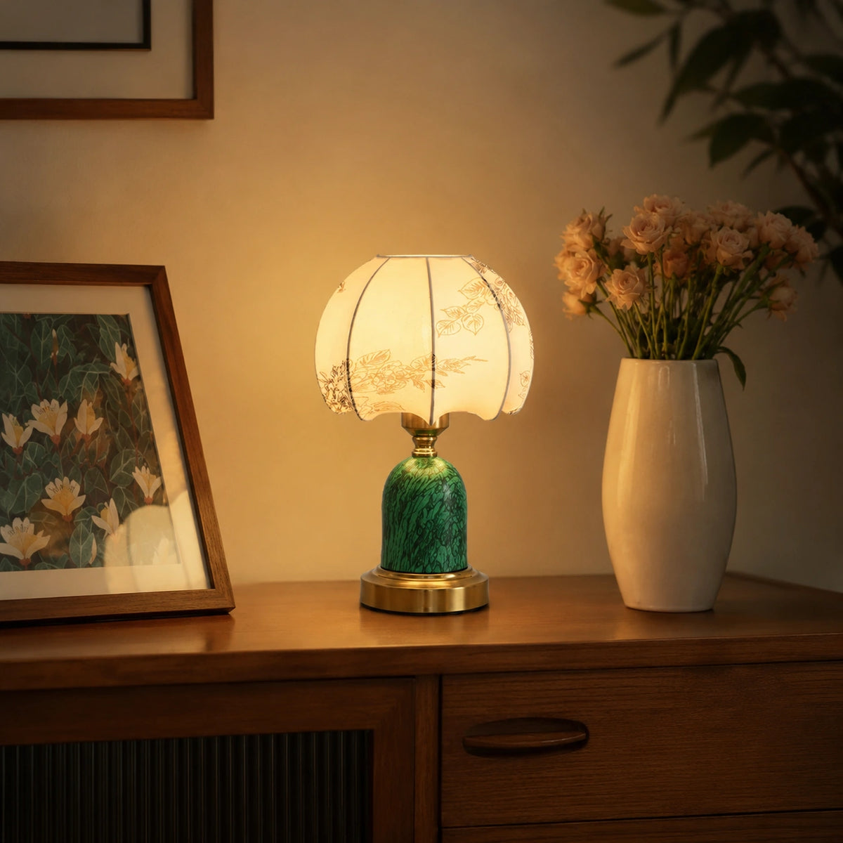 Lampe de chevet ancienne en bois