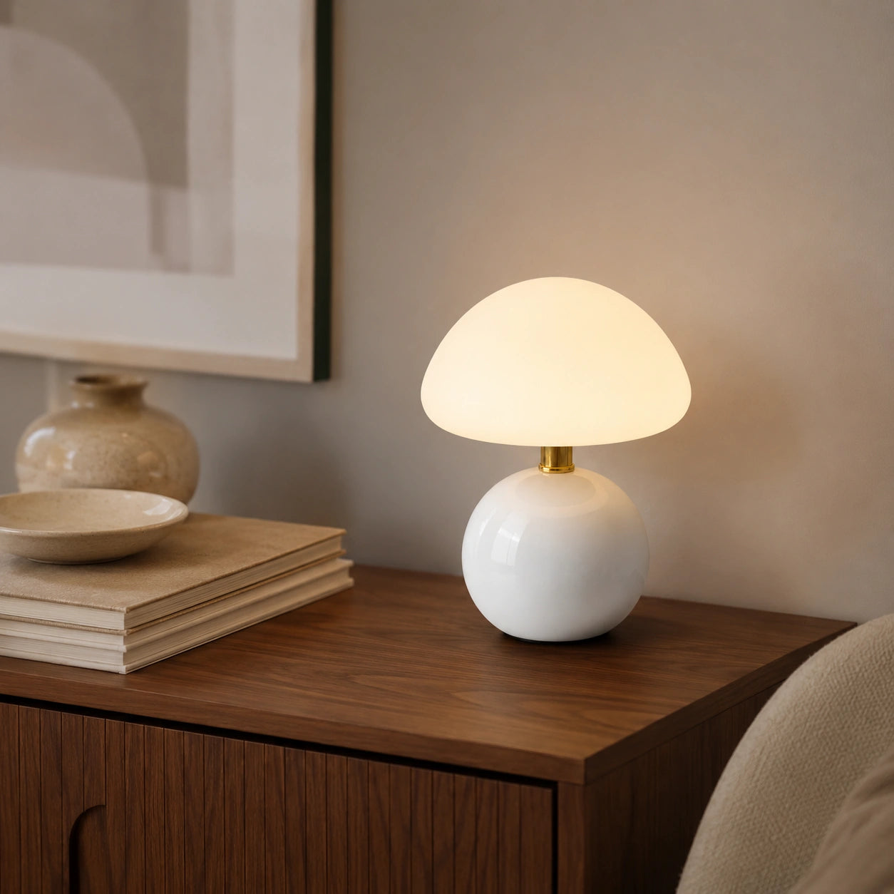 Lampe de chevet Blanche avec batterie