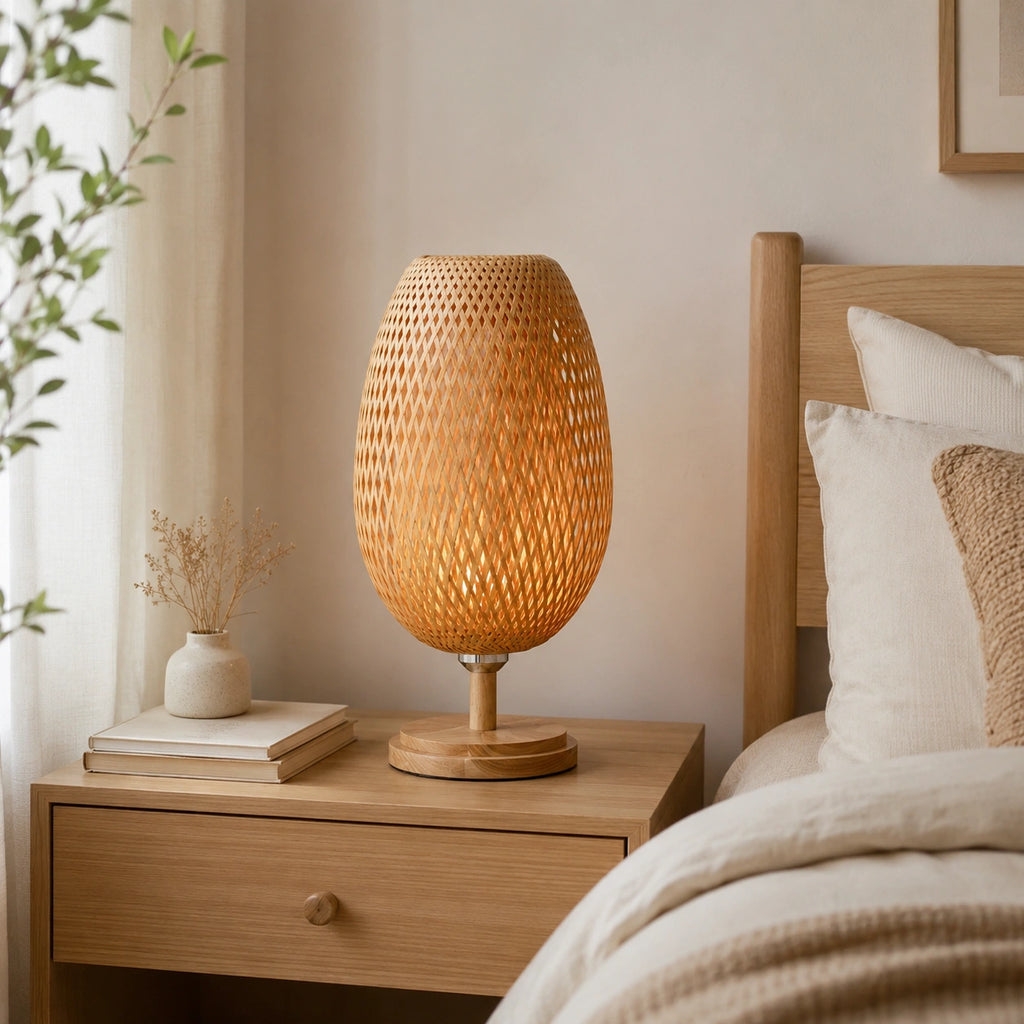 Lampe de chevet bohème bambou