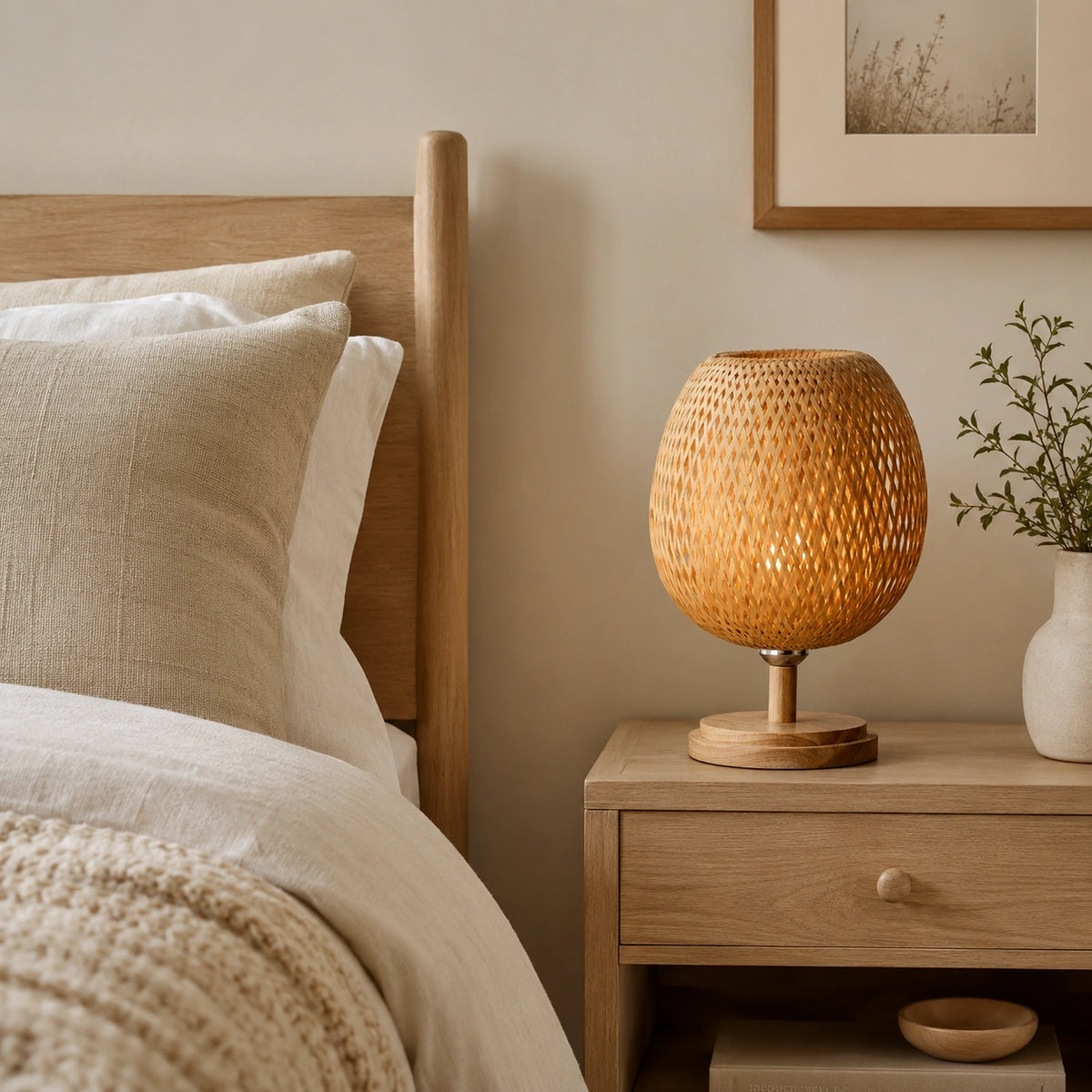 Lampe de chevet bohème bambou