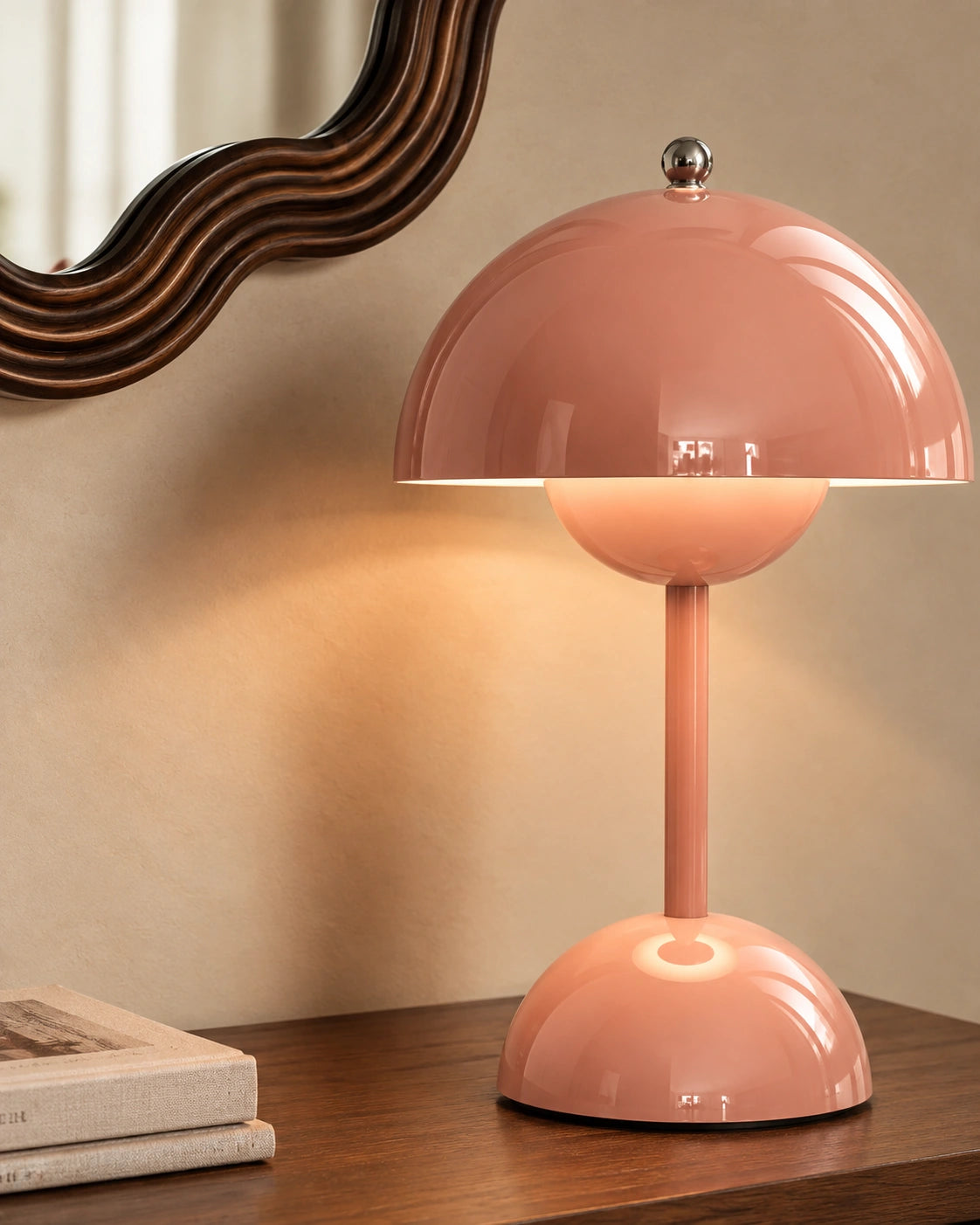 Lampe de chevet champignon tactile en métal