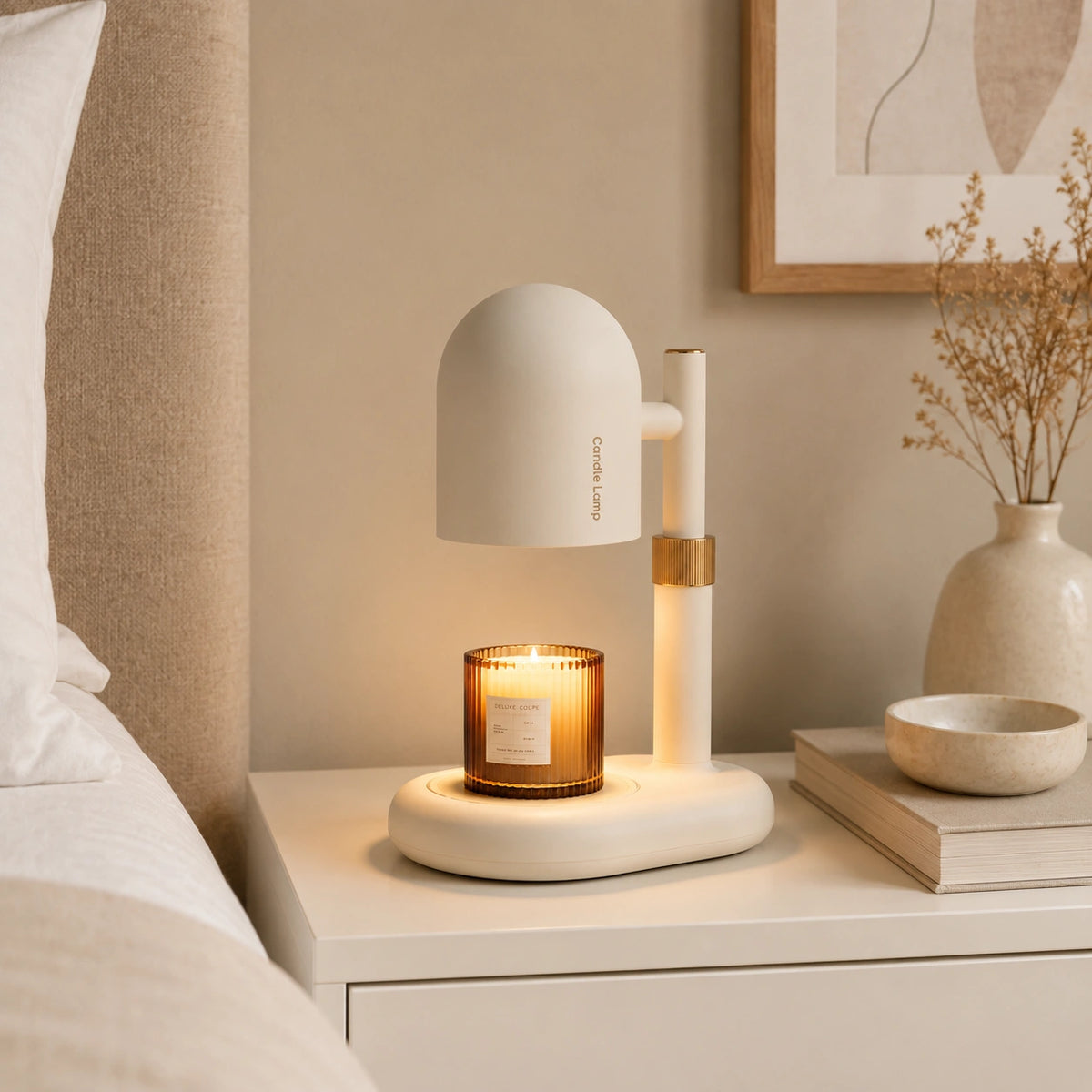 Lampe de chevet originale support bougie