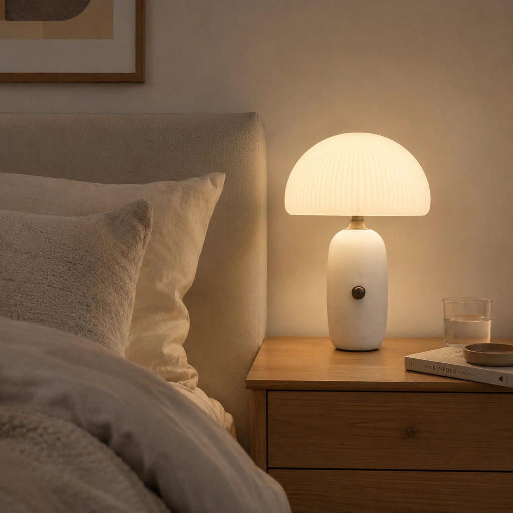 Lampe de chevet en Marbre Blanc