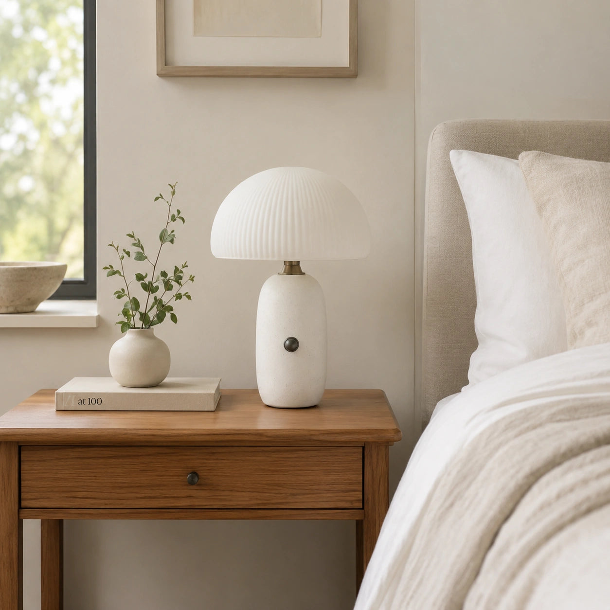 Lampe de chevet en Marbre Blanc