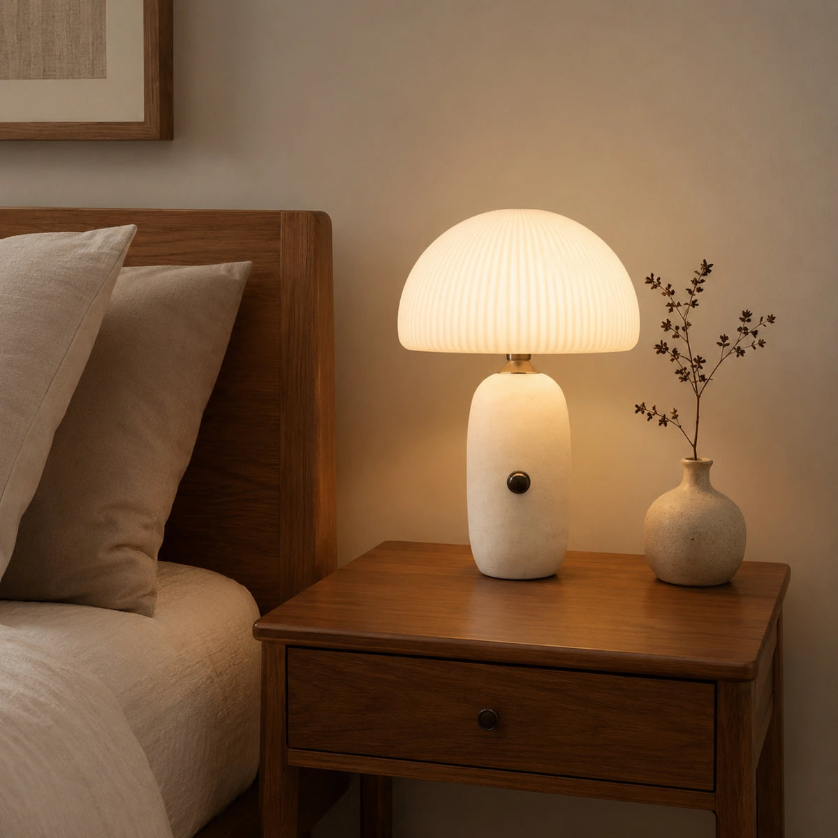 Lampe de chevet en Marbre Blanc