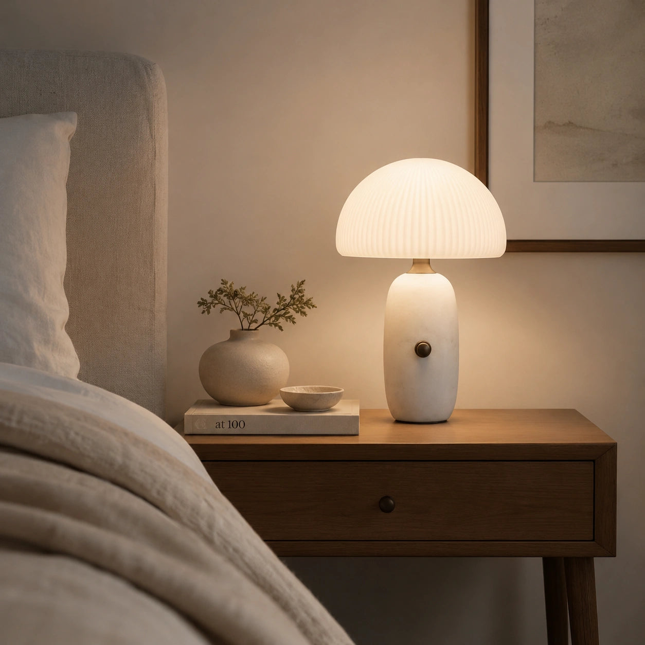 Lampe de chevet en Marbre Blanc