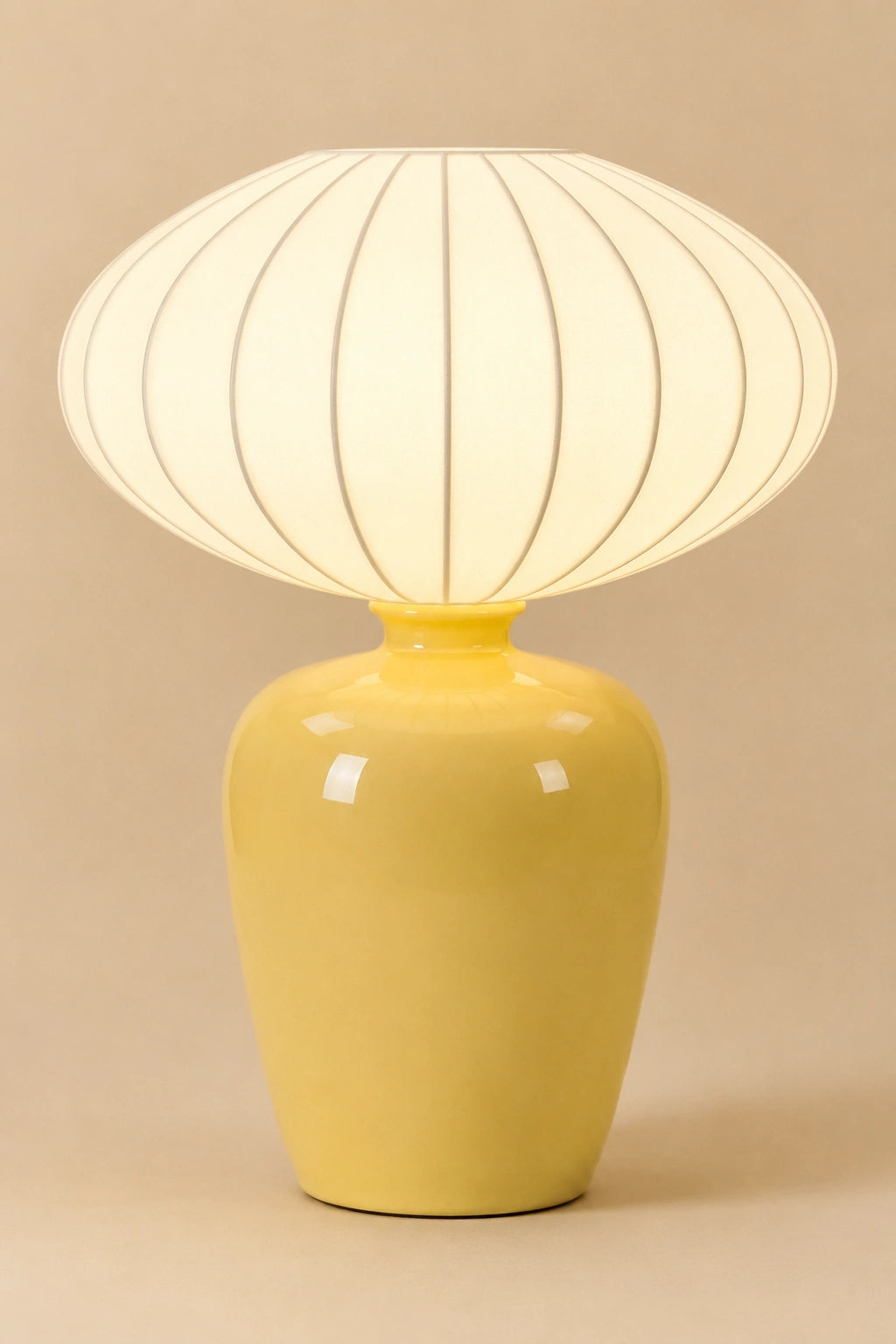 Lampe de chevet jaune en céramique