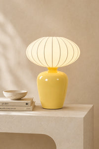Lampe de chevet jaune en céramique