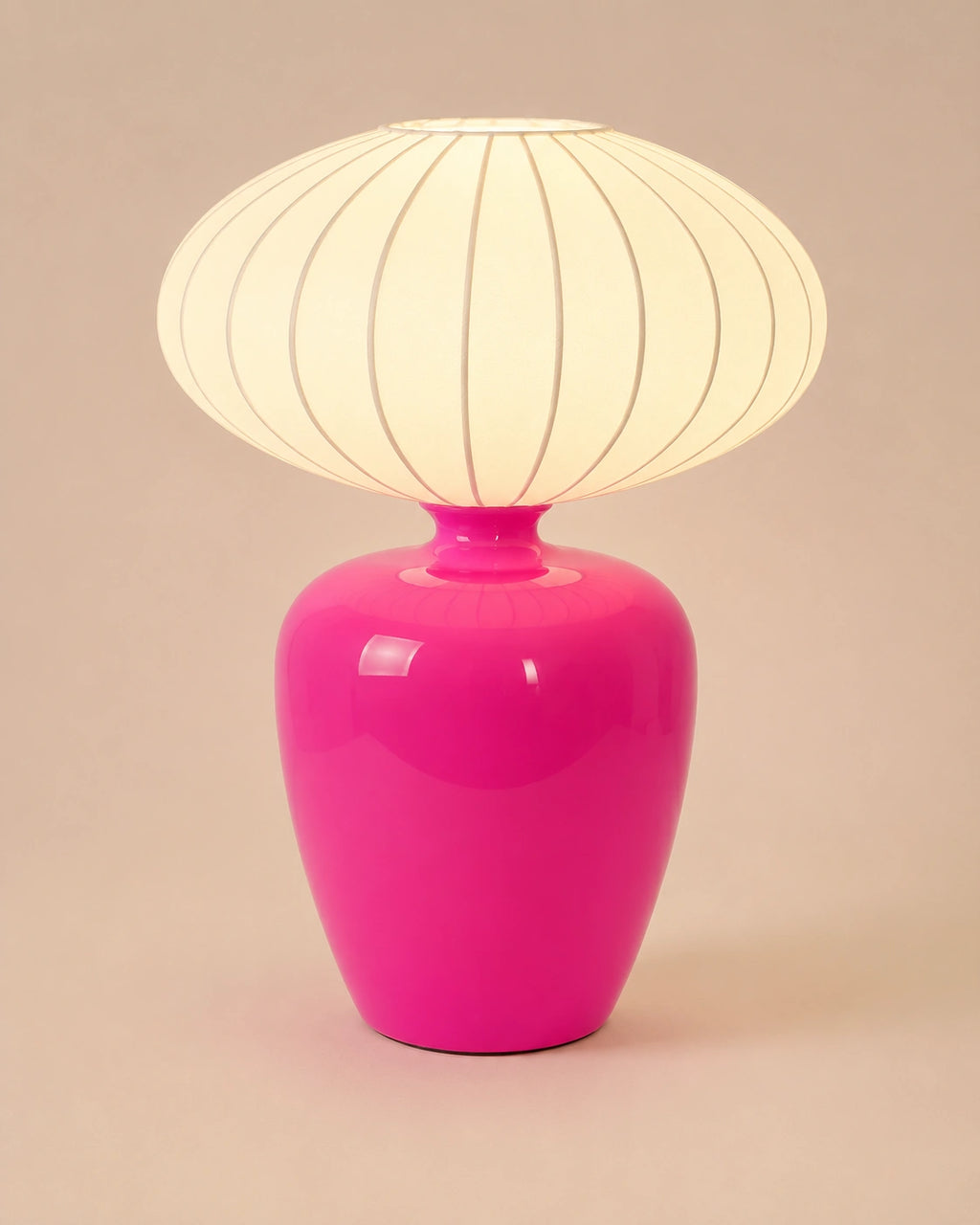 Lampe de chevet rose en céramique