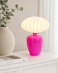 Lampe de chevet rose en céramique