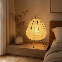 Lampe de chevet design Japonais en papier de riz