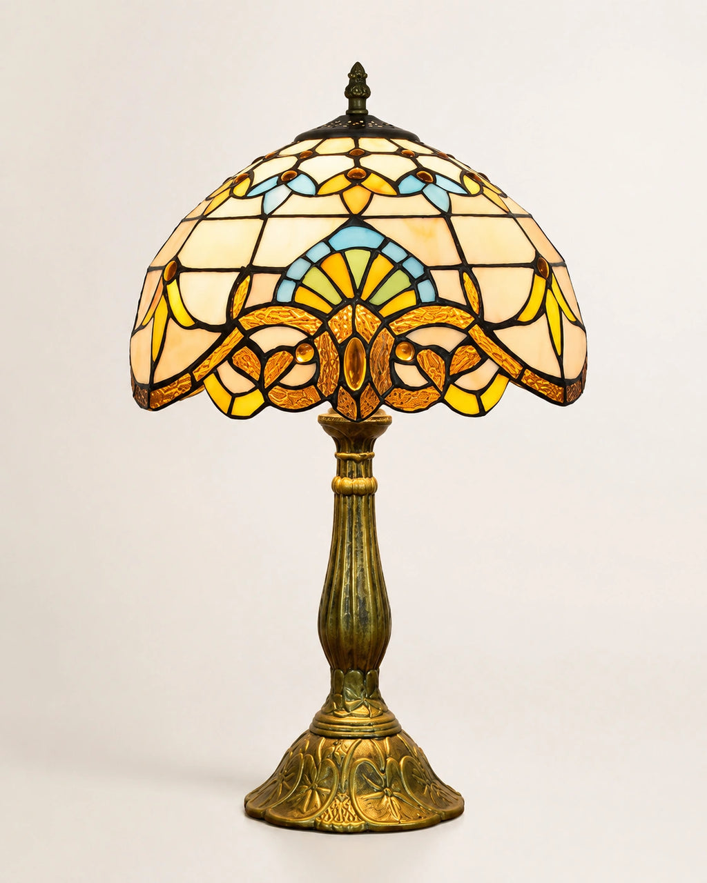 Lampe de chevet tiffany dôme d'or