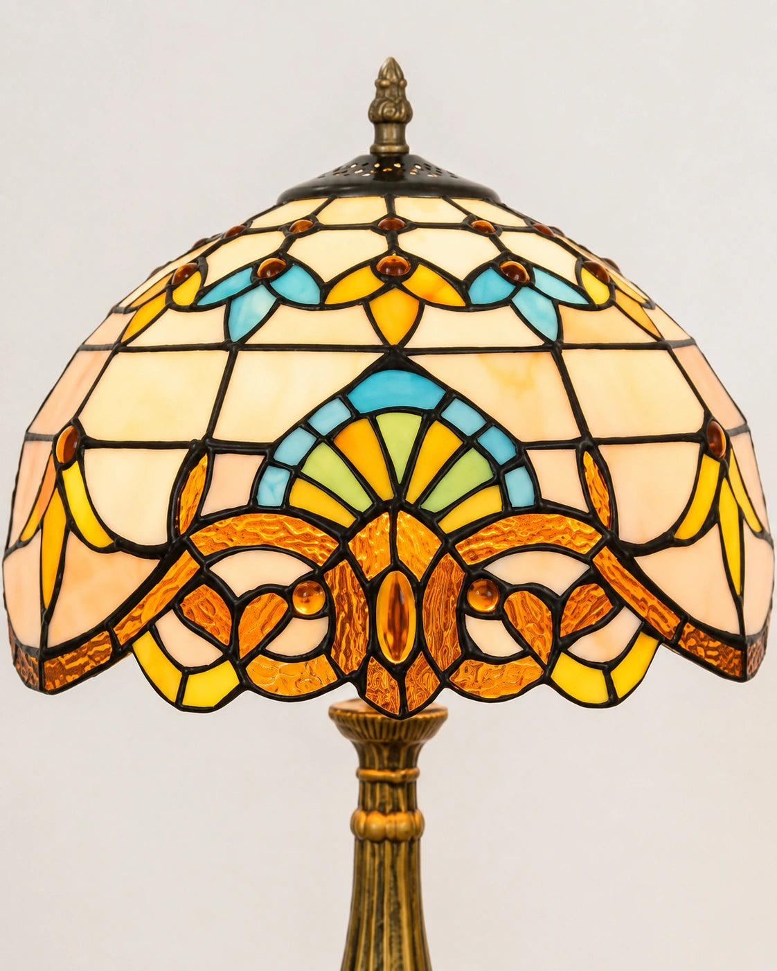 Lampe de chevet tiffany dôme d'or