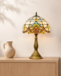 Lampe de chevet tiffany dôme d'or