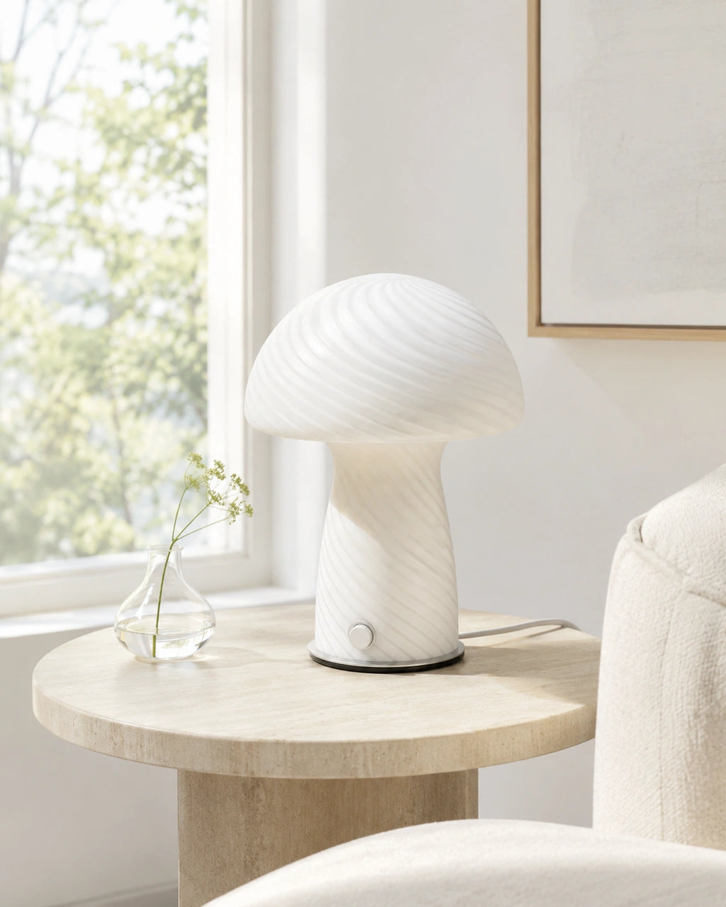 Lampe de chevet champignon blanca
