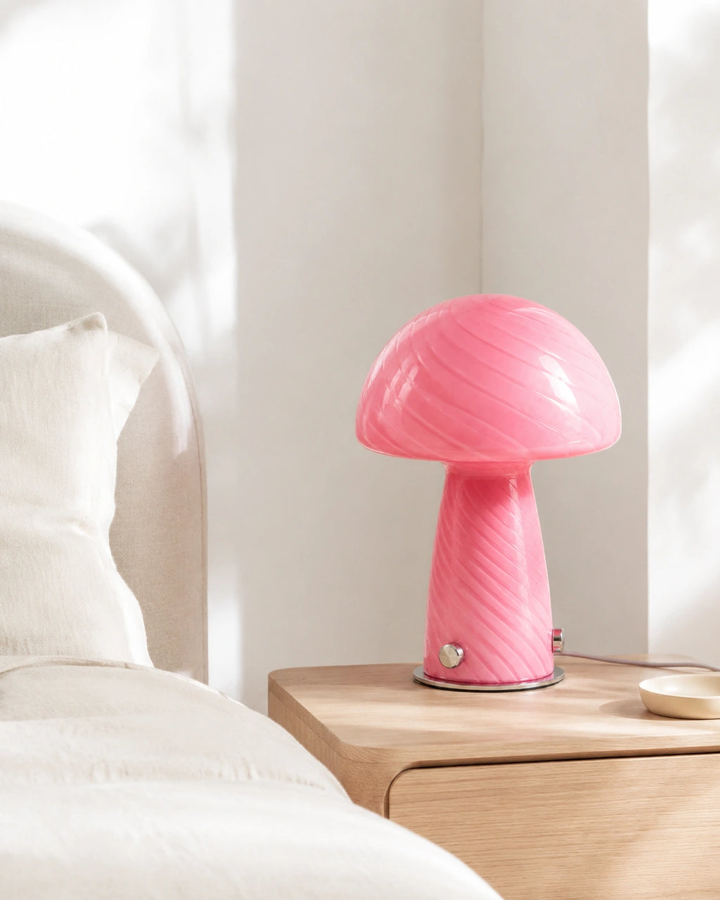 Lampe de chevet champignon rosy