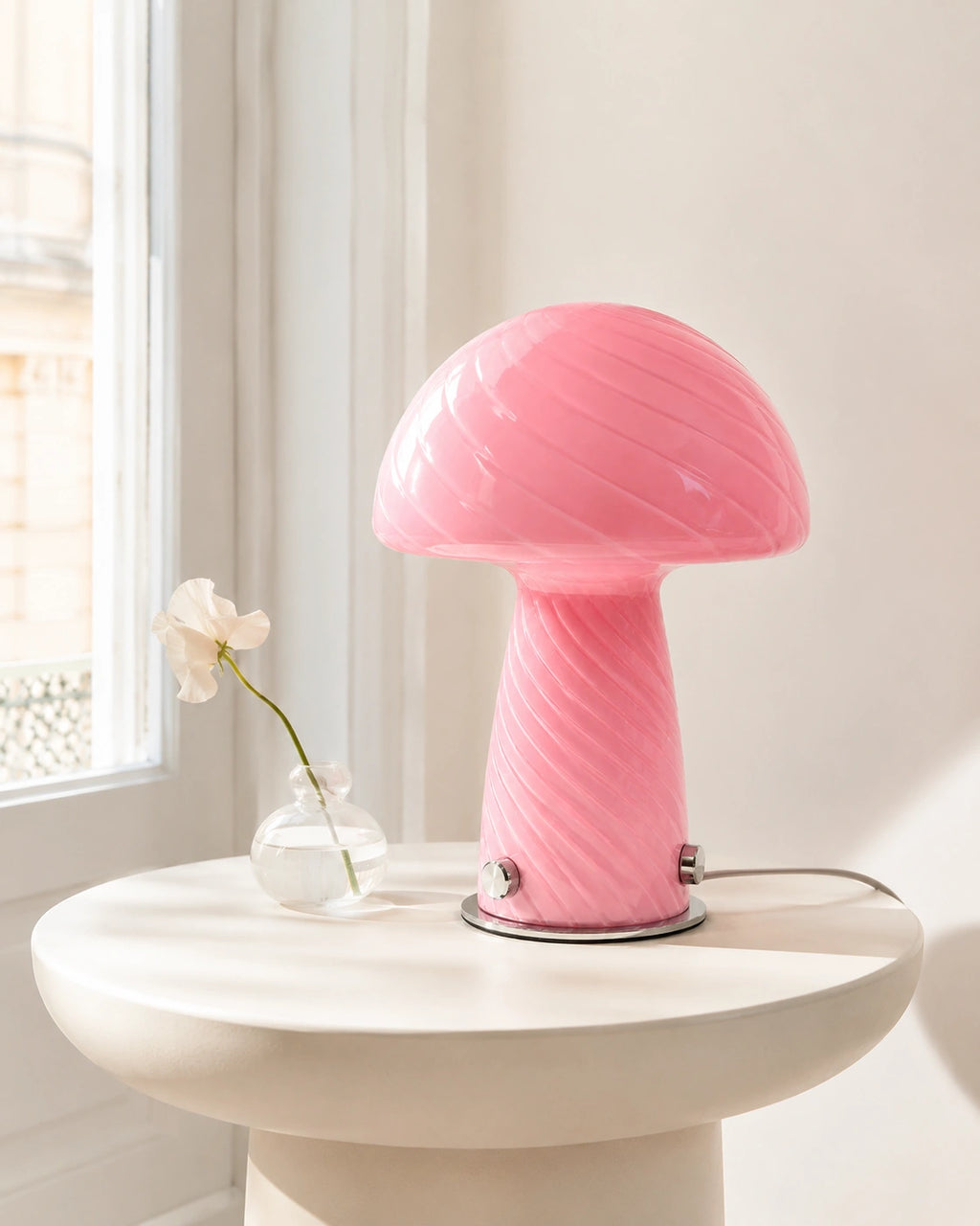 Lampe de chevet champignon rosy