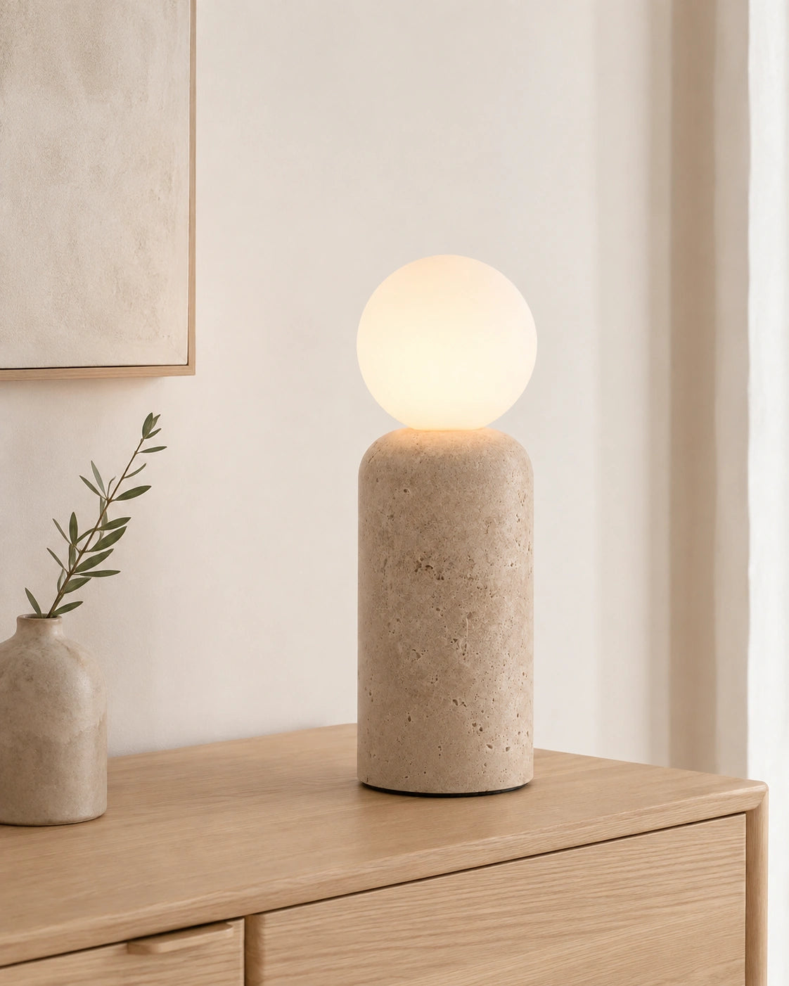 Lampe de chevet Travertin Mimaliste