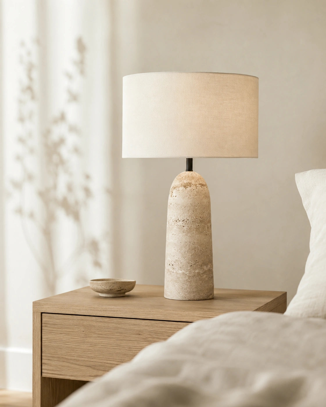 Lampe de Chevet Travertin Véritable