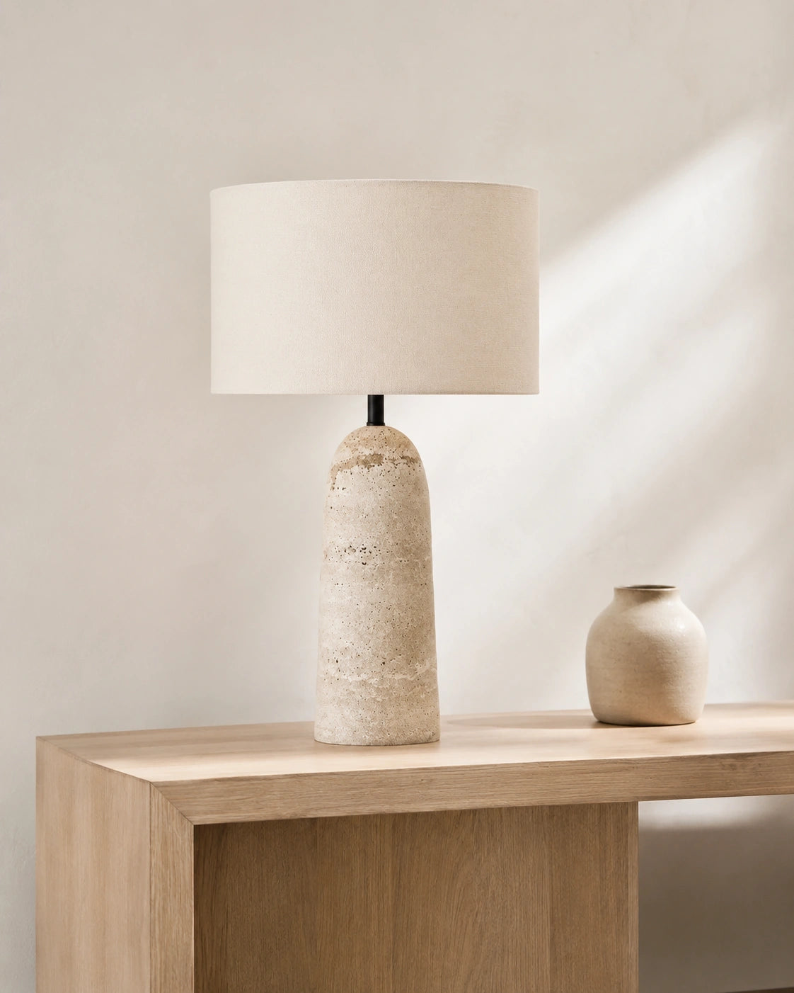 Lampe de Chevet Travertin Véritable