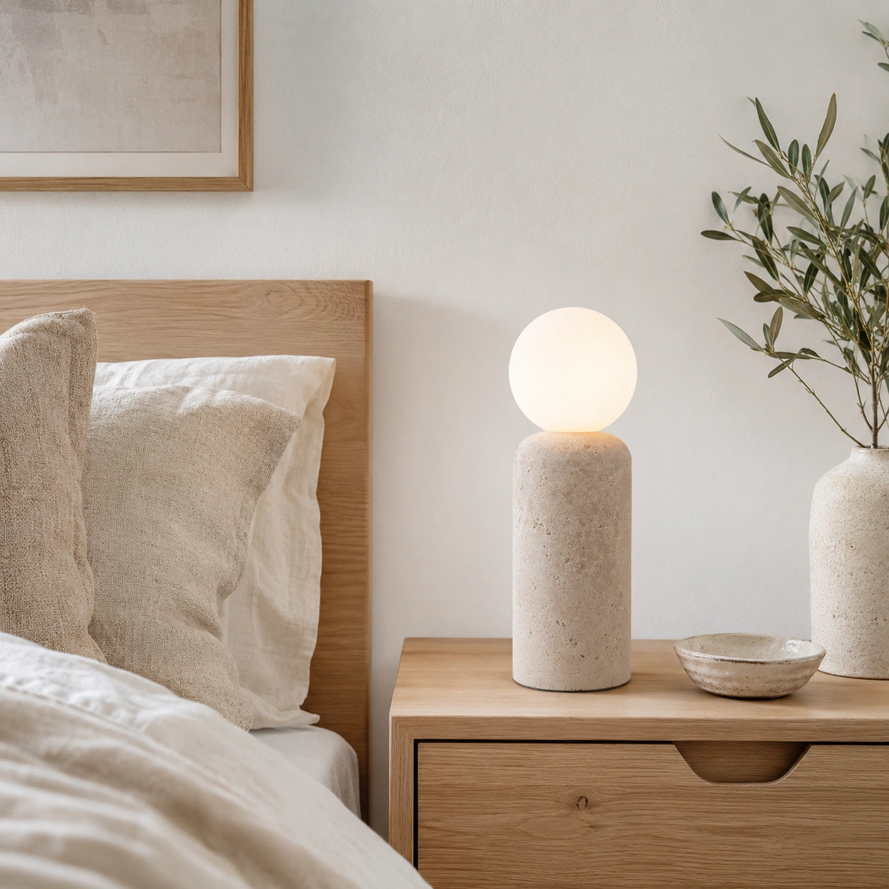 Lampe de chevet Travertin Mimaliste