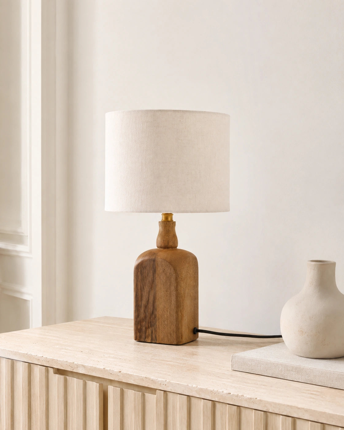 Lampe de chevet bois vintage